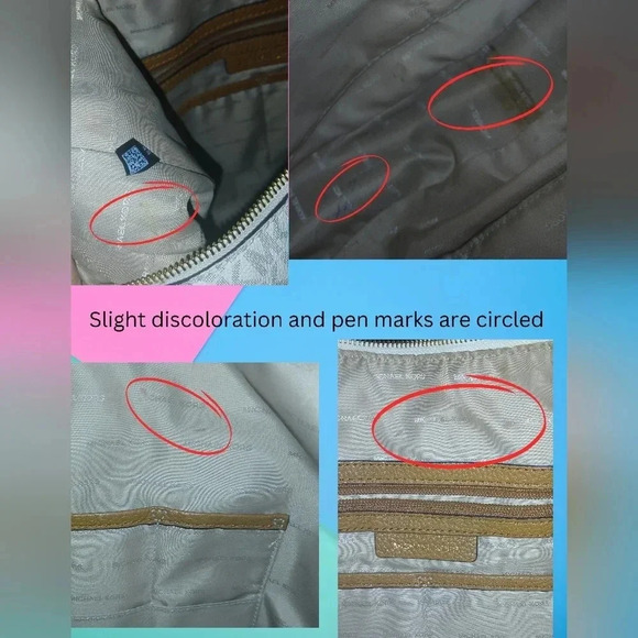 Michael Kors Jet Set Linda Acorn Leather Vanilla Monogram Large Hobo - Picture 12 of 12